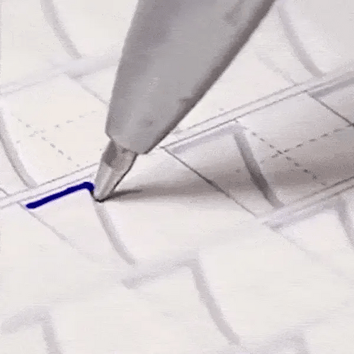 Der Zauberstift gleitet in den Rillen – die Rille führt die Hand